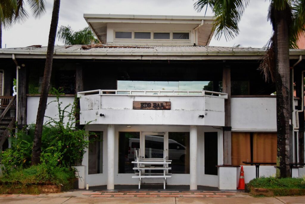 The tropical exterior of Ed's Bar in Martintar, Nadi